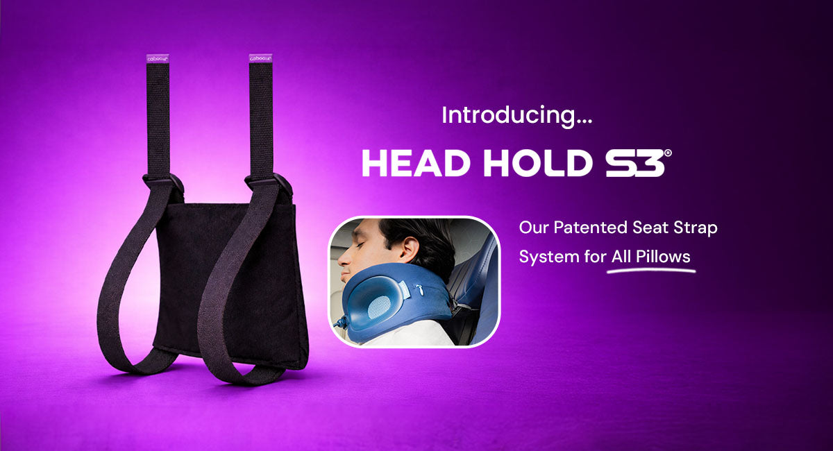 Introducing our newest product: the Head Hold S3 - our patented seat strap system for all pillows