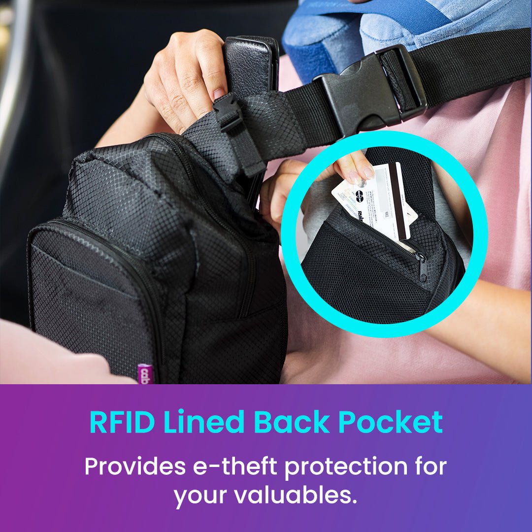 On - The - Go Sling Pack - RFID lined back pocket provide e-theft protection for your valuables